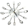 Modern Sliver Cutlery Kitchen Wall Clock