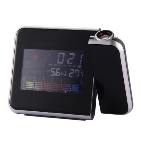 Digital LCD LED Projector Alarm Clock Weather Station